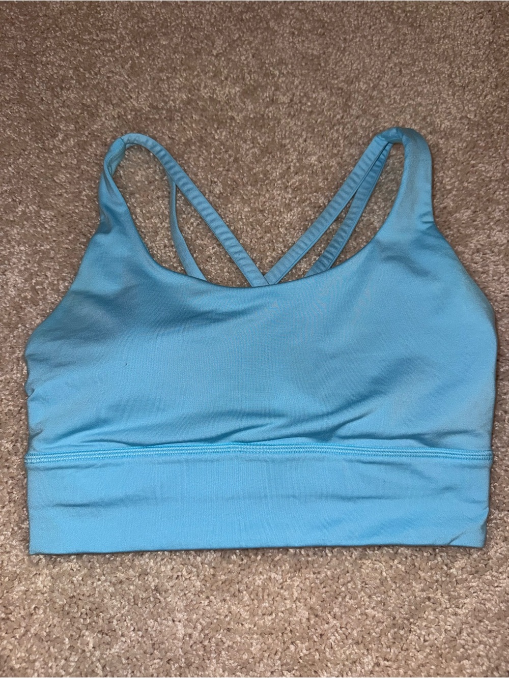 lululemon Light Blue Strappy Sports Bra - Women’s Active Crop Top
